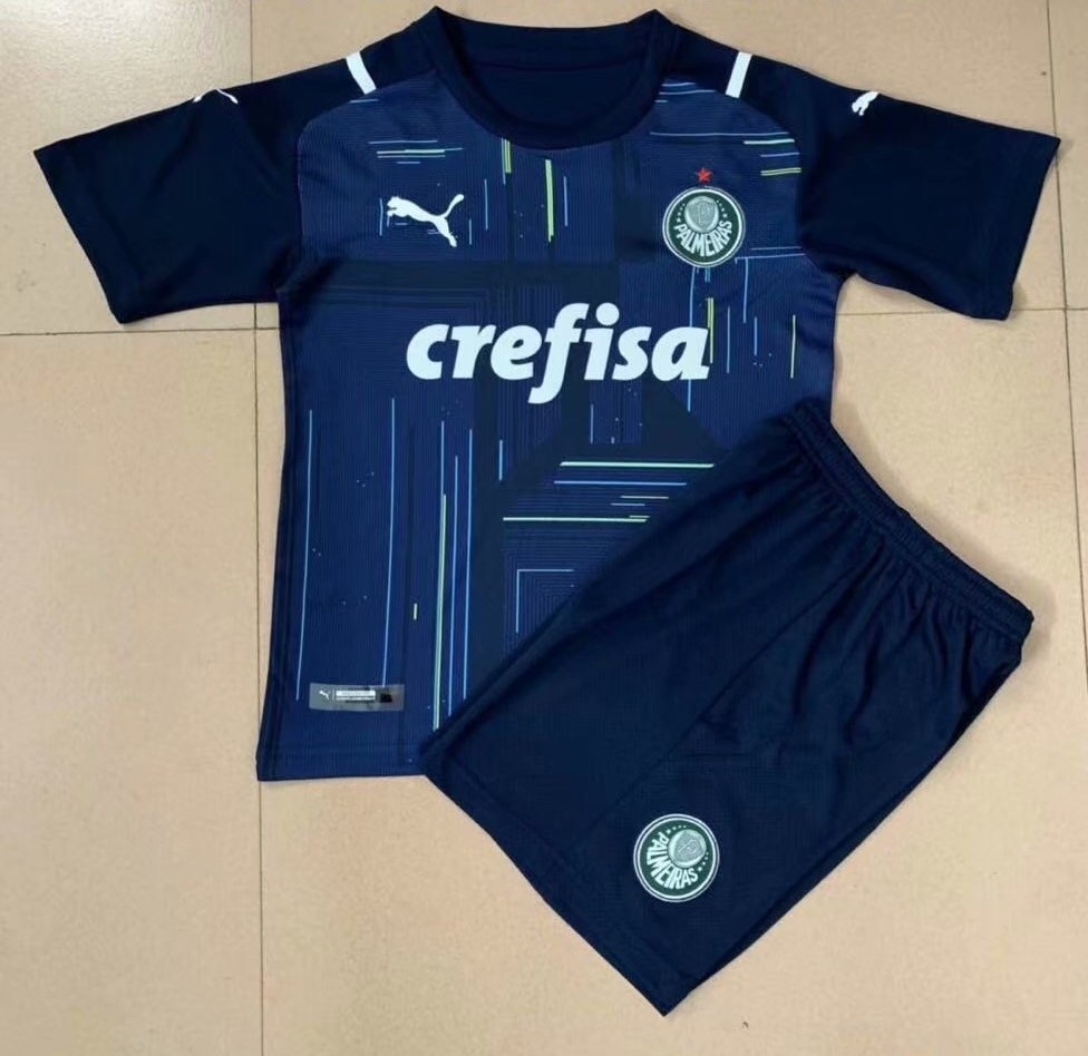 Kids-Palmeiras 21/22 GK Dark Blue Soccer Jersey